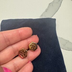 Tory Burch Gold Hexagon Earrings